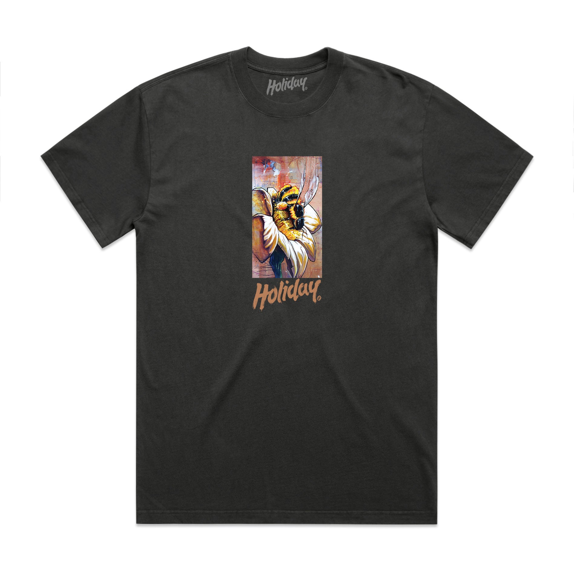 HOLIDAY SKATEBOARDS - Gimiks Born Artist Series Bee T-Shirt (FADED COAL)