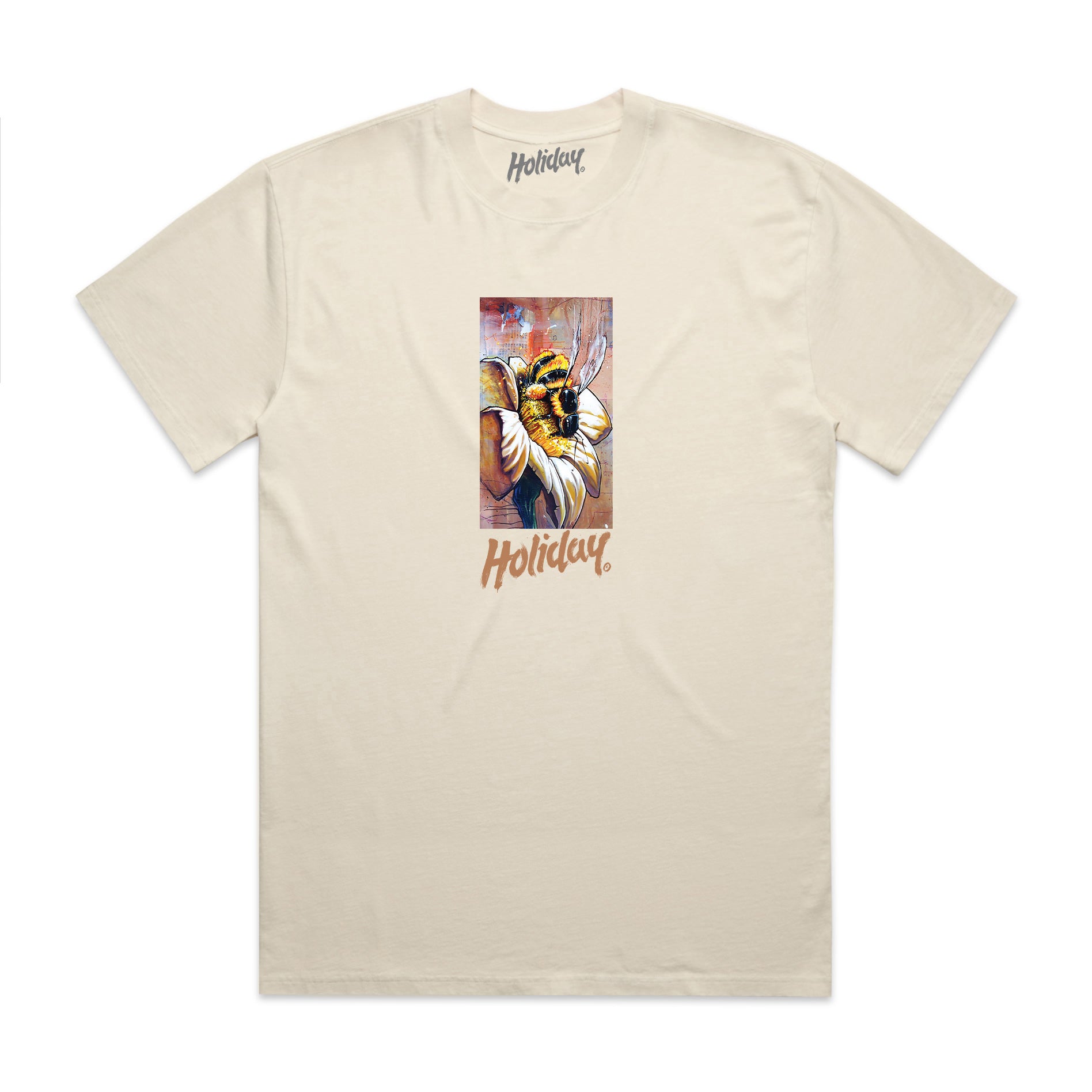 HOLIDAY SKATEBOARDS - Gimiks Born Artist Series Bee T-Shirt (FADED ECRU)