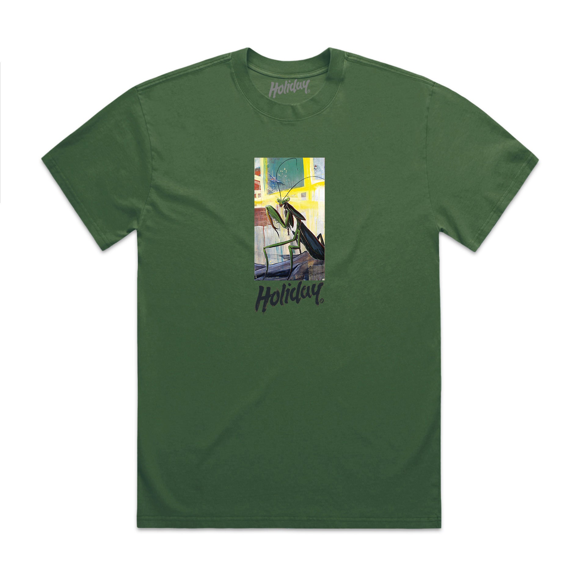 HOLIDAY SKATEBOARDS - Gimiks Born Artist Series Mantis T-Shirt (FADED FOREST)