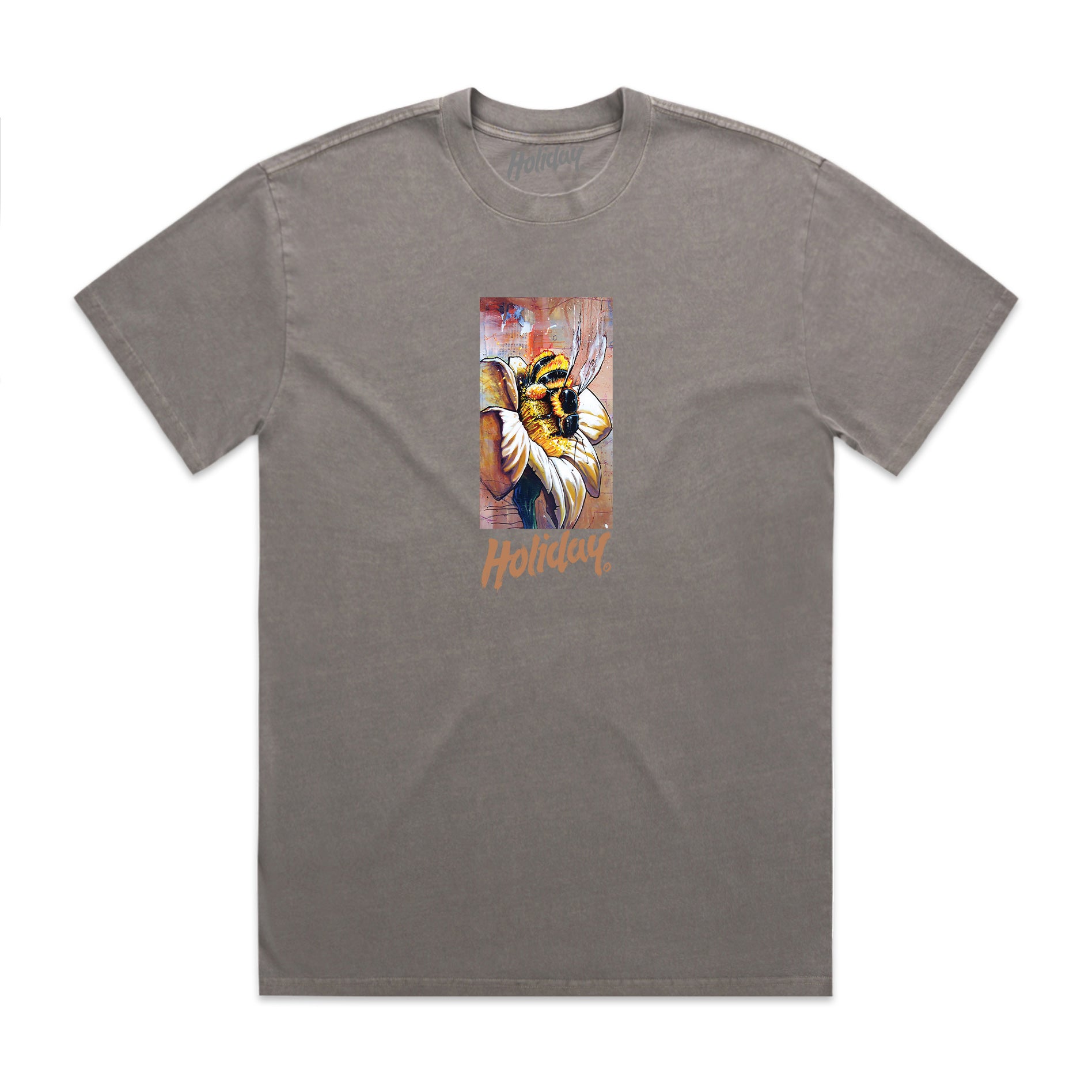 HOLIDAY SKATEBOARDS - Gimiks Born Artist Series Bee T-Shirt (FADED GREY)