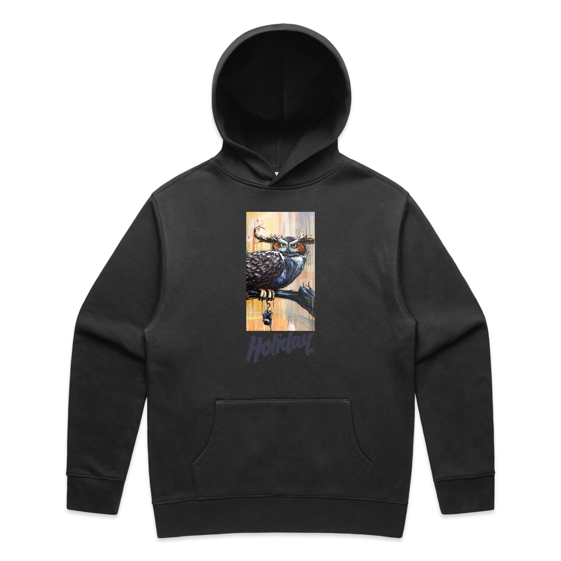 HOLIDAY SKATEBOARDS - Gimiks Born Artist Series Owl Hood (FADED BLACK)